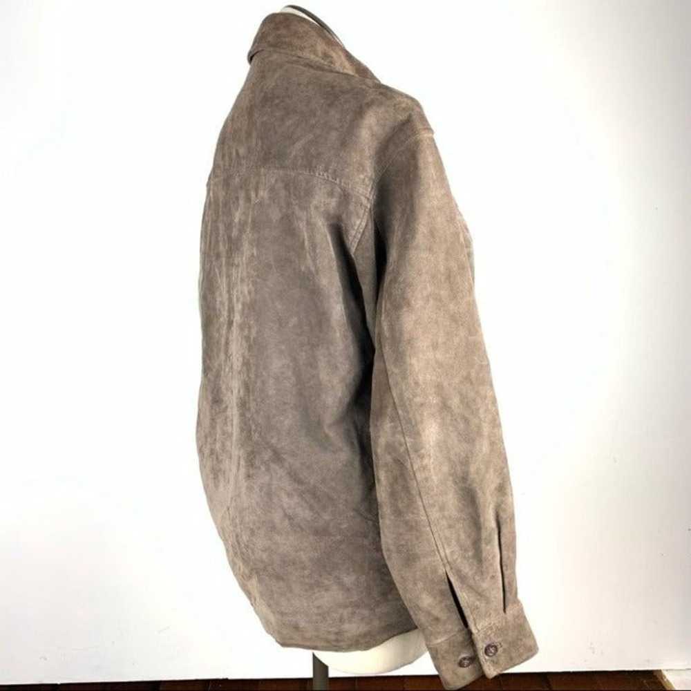 John Ashford mens jacket size L brown suede zip d… - image 4