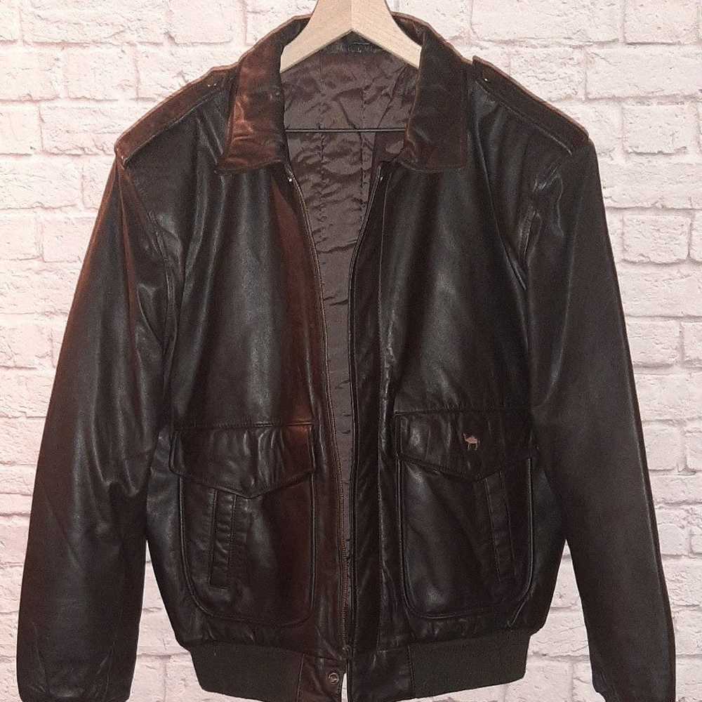 Vintage promotional leather bombers jacket by Cam… - image 2