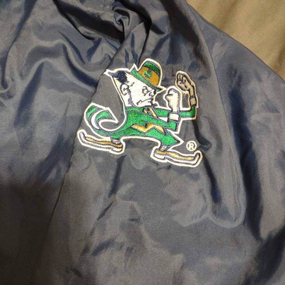 Vintage Notre Dame Windbreaker Pullover Chalk Lin… - image 3