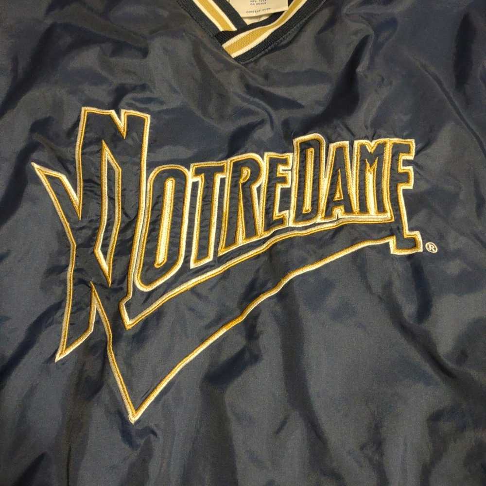 Vintage Notre Dame Windbreaker Pullover Chalk Lin… - image 5