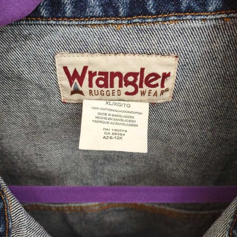 Vintage WRANGLER rugged wear mens XL Jean jacket - image 2