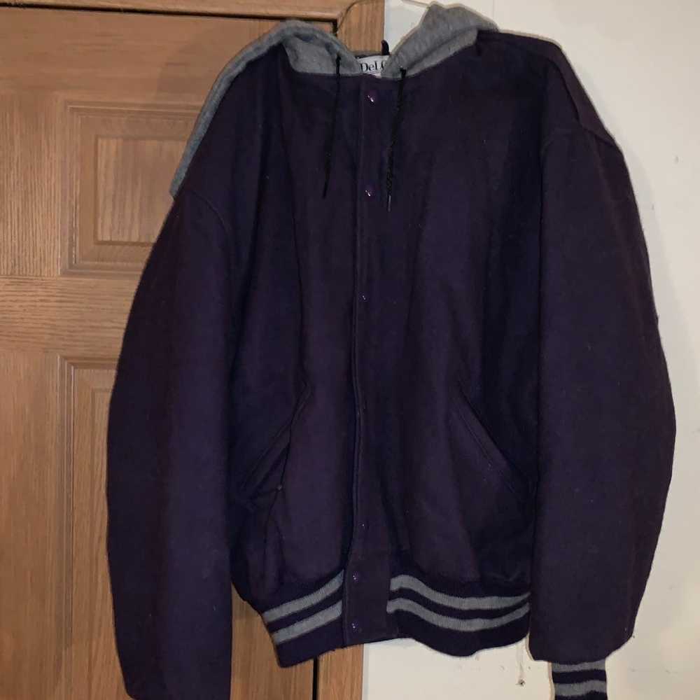 Delong vintage high school varsity purple and gre… - image 1