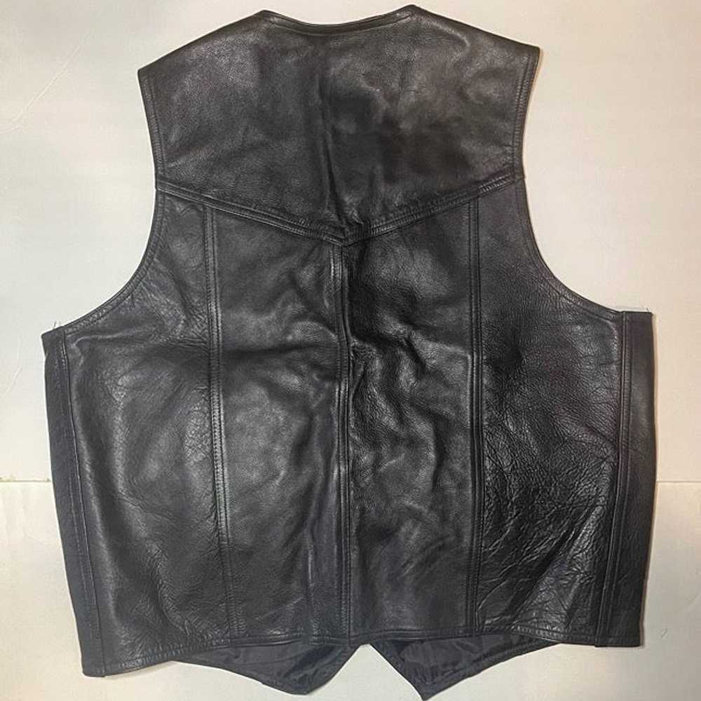 Western Style Leather Motorcycle Vest - image 2