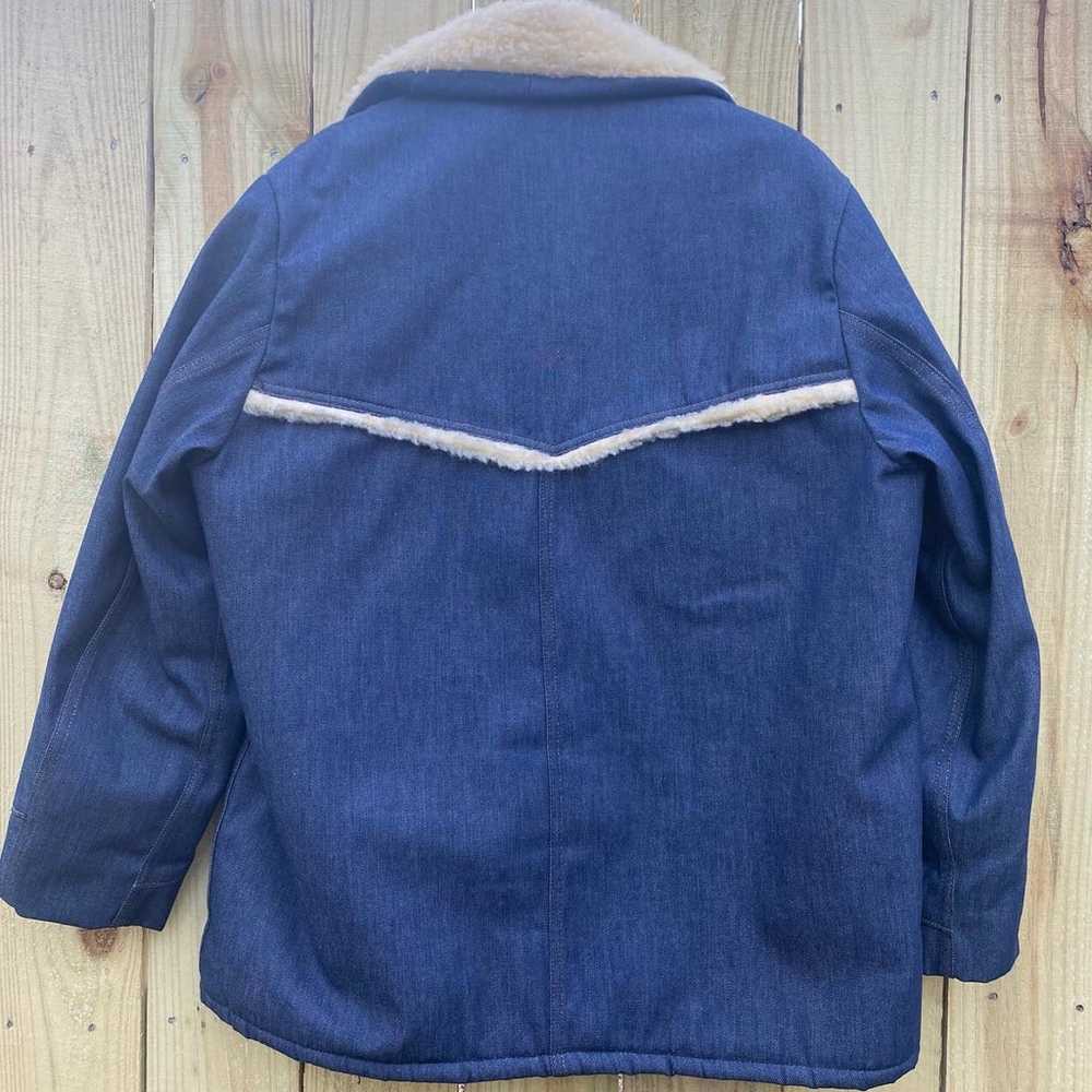 70s Roebucks Denim Rancher Coat / Chore Jacket w/… - image 2