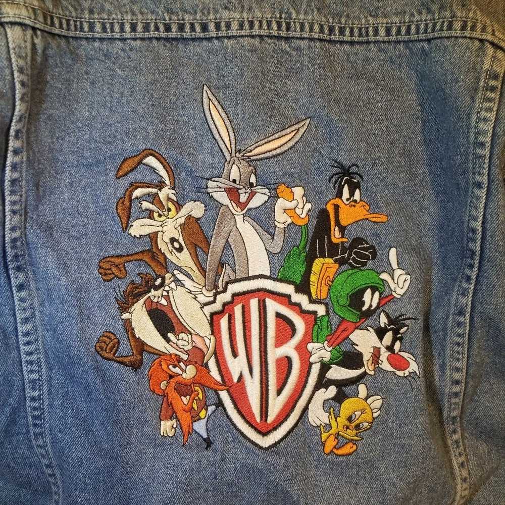 Vintage 1998 Looney Tunes Embroidered Denim Jacket - image 2