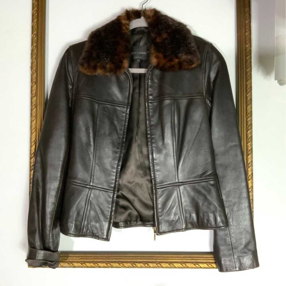 Vintage John Carlise Leather/fur Jacket - image 2