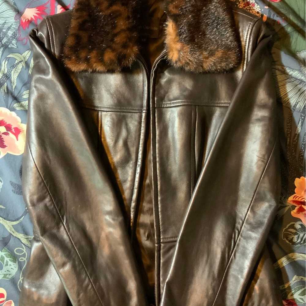 Vintage John Carlise Leather/fur Jacket - image 4