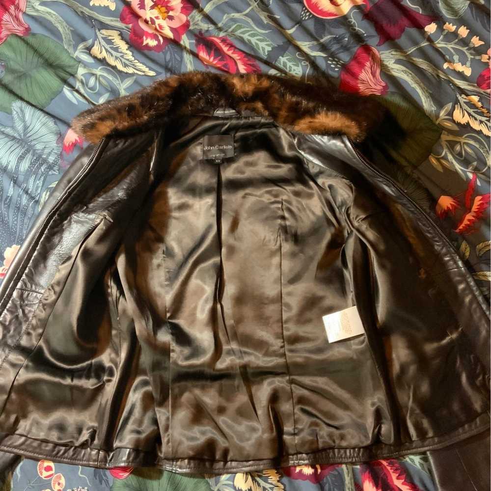 Vintage John Carlise Leather/fur Jacket - image 6