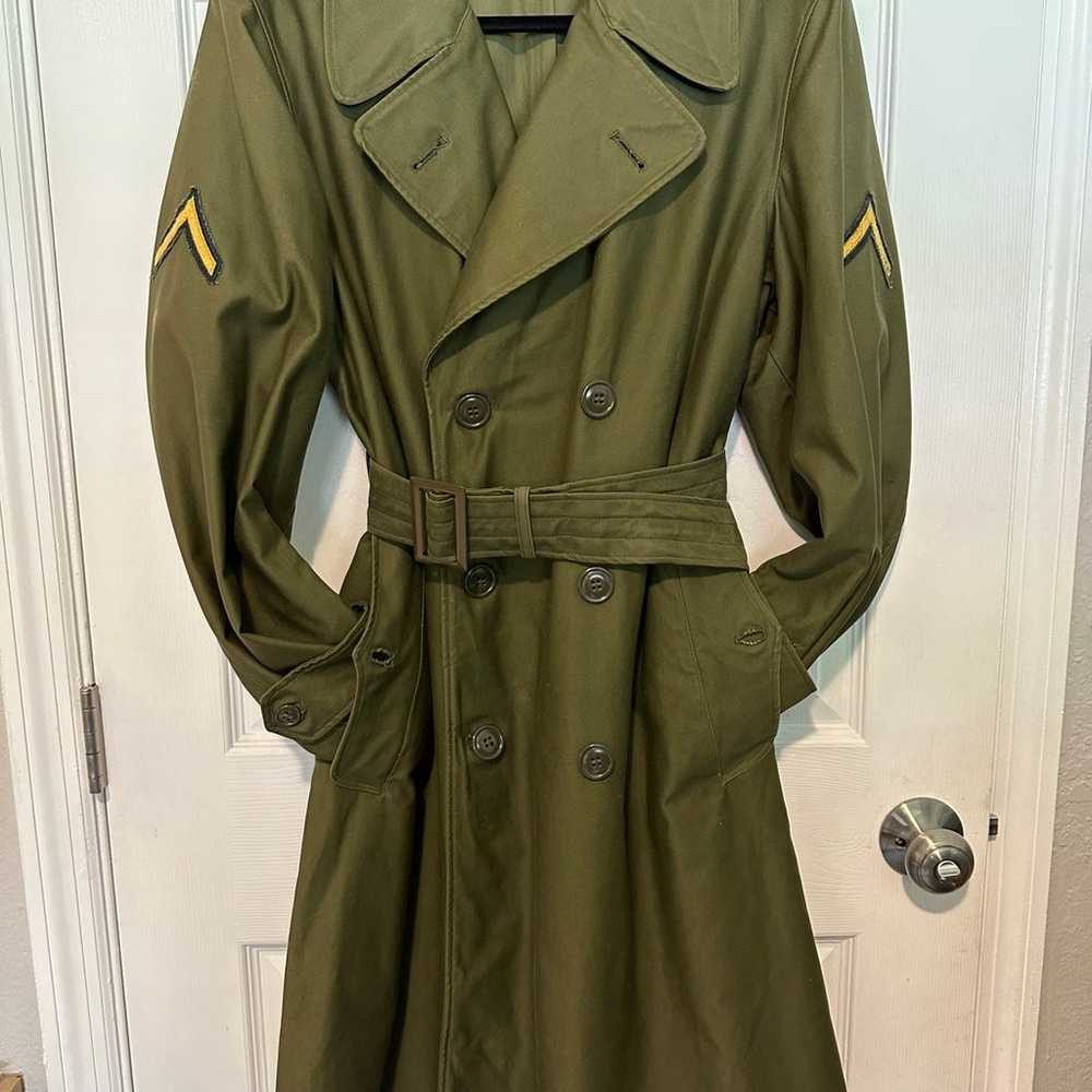 Vintage 1960s Military Trench Coat | Green Vintag… - image 2