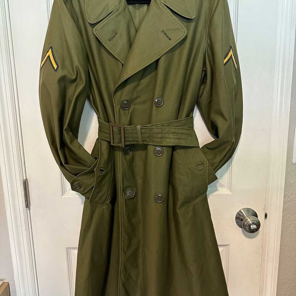 Vintage 1960s Military Trench Coat | Green Vintag… - image 3