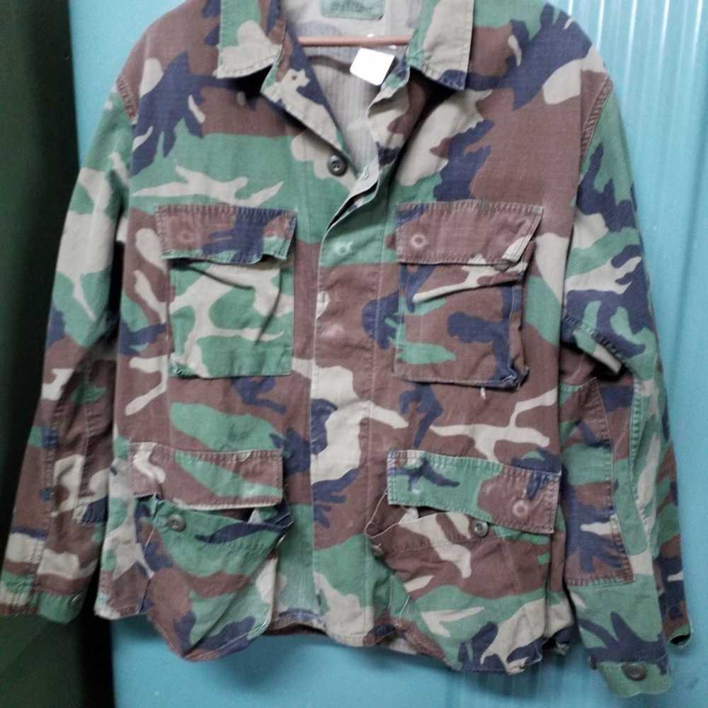 Camo Jacket Mens Medium Vintage Military - image 1