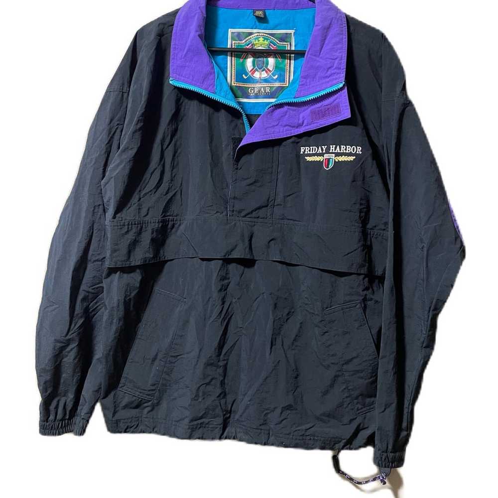 Vtg 90s Gear For Sports Jacket Mens M Black Purpl… - image 1