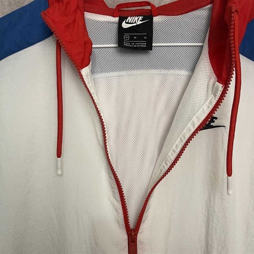 Nike Red/White/Blue Windbreaker Activewear Hooded… - image 2