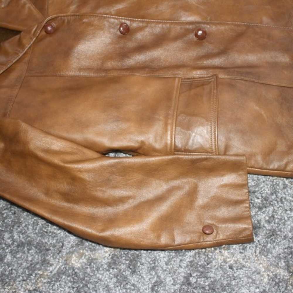 Brown Leather Jacket size 38 vintage style - image 3
