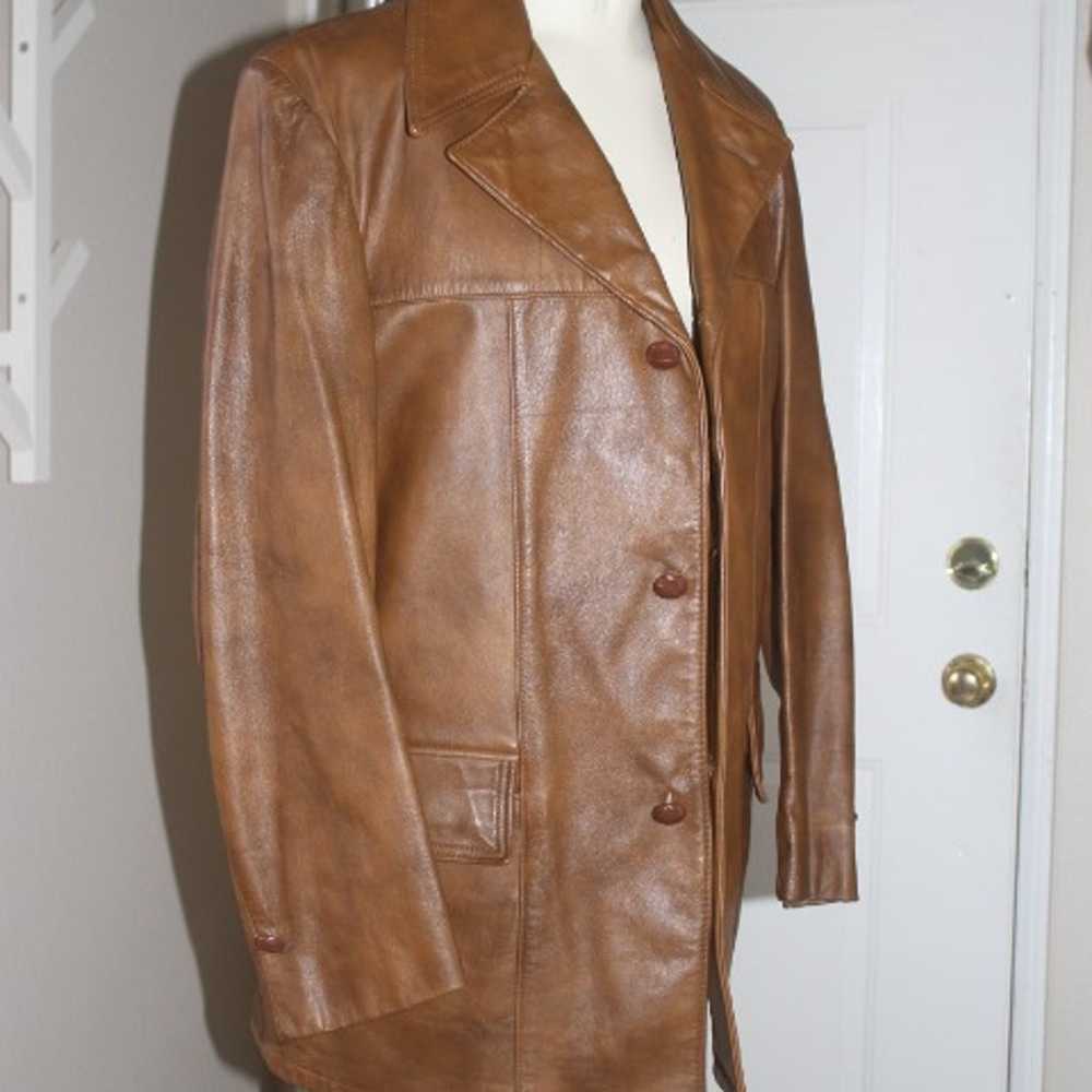 Brown Leather Jacket size 38 vintage style - image 7