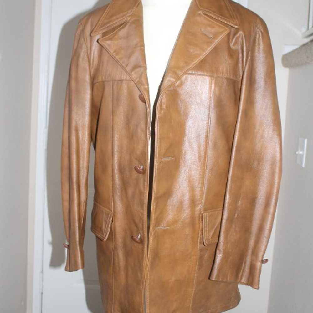 Brown Leather Jacket size 38 vintage style - image 8