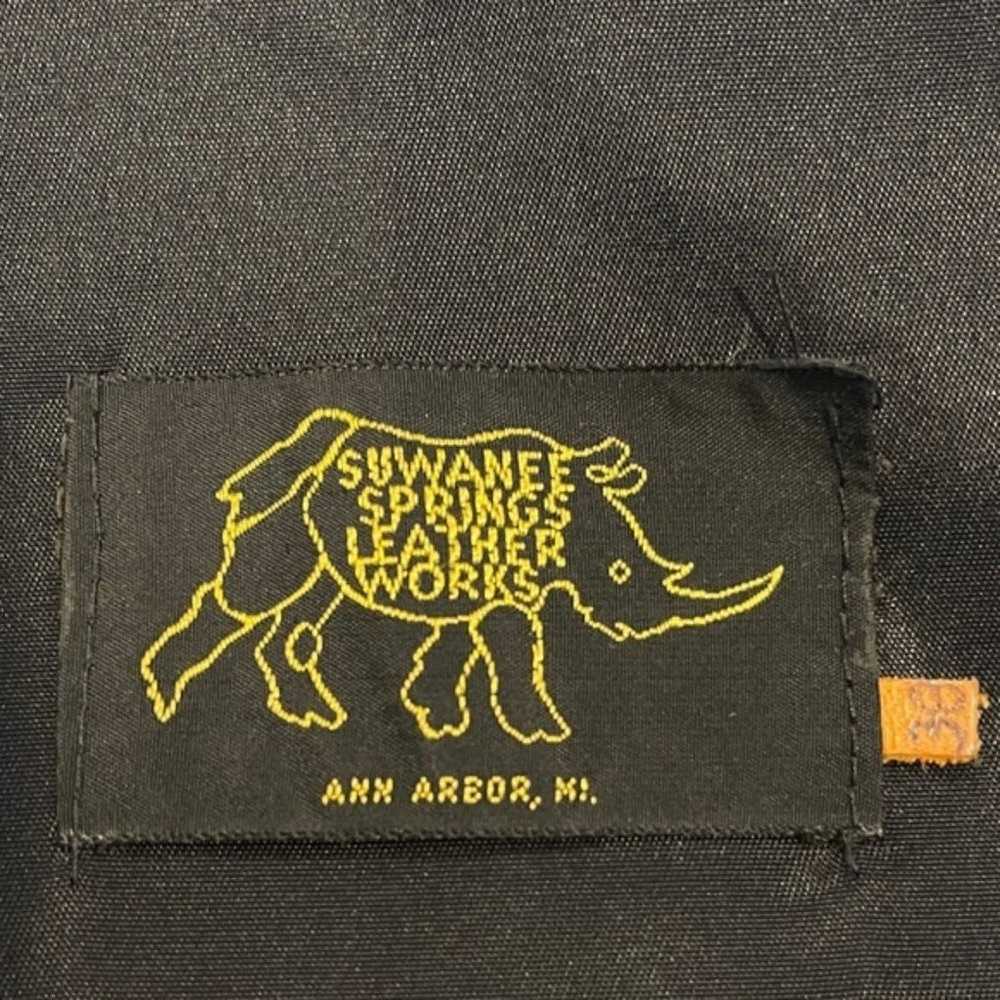 Vintage 60s Custom Leather Vest Ann Arbor MI Suwa… - image 2