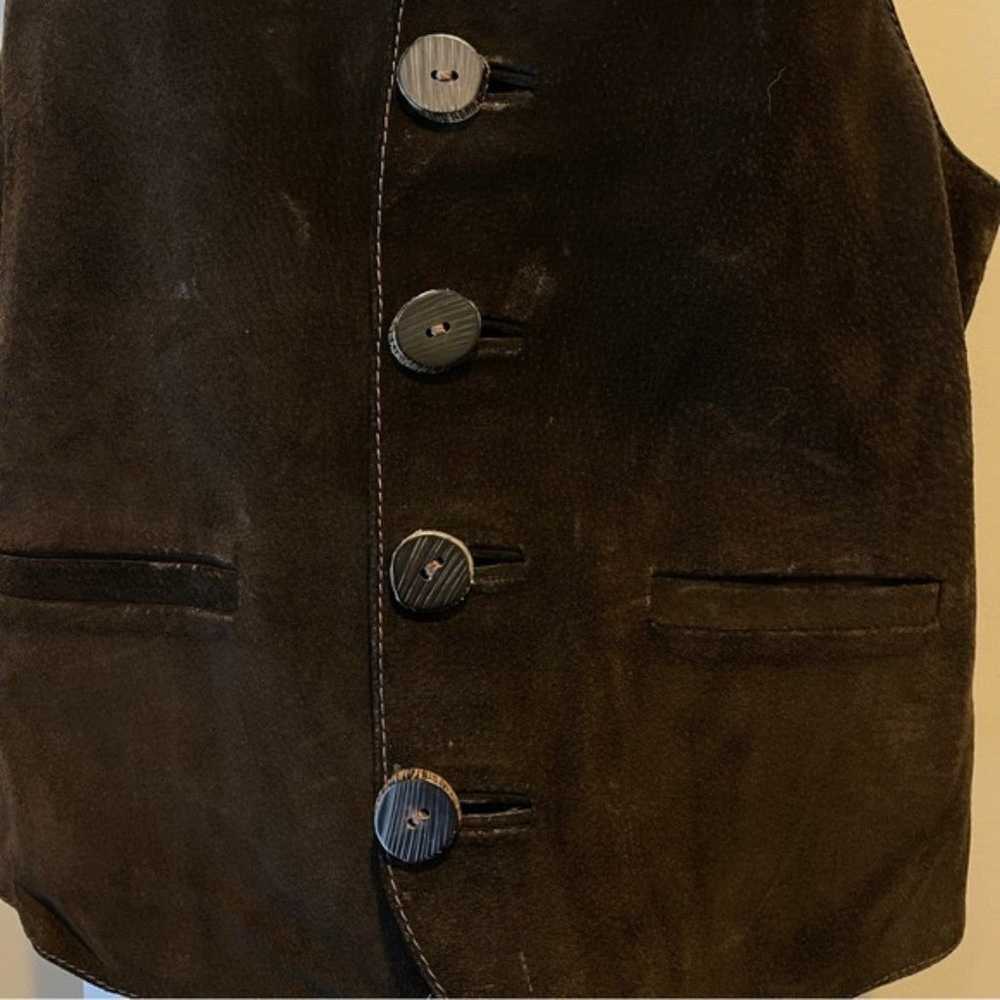 Vintage 60s Custom Leather Vest Ann Arbor MI Suwa… - image 3