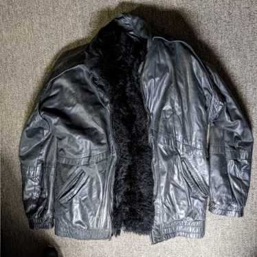 Vintage Leather Jacket with fur lining - image 1