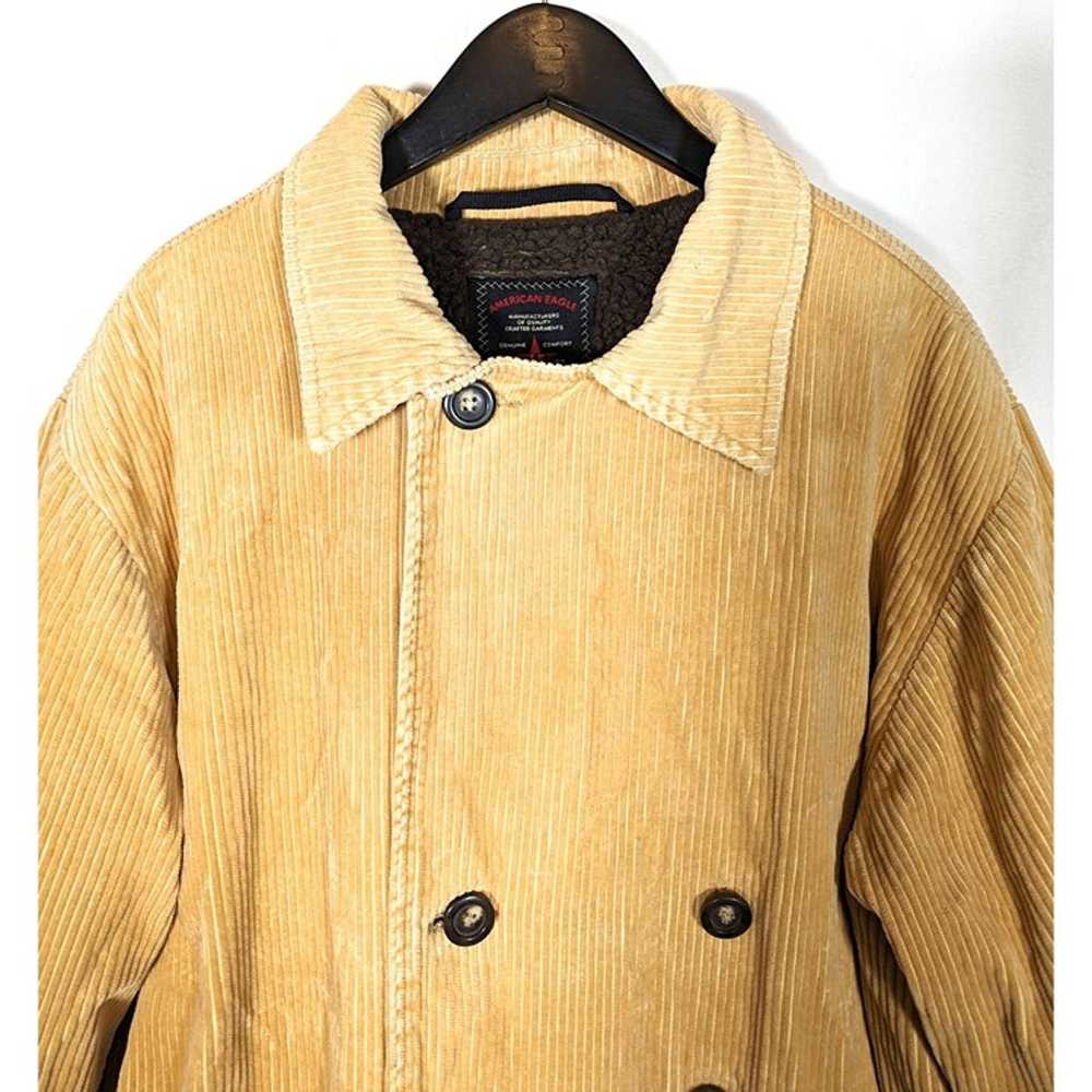 American Eagle Oversized Corduroy Coat Shearling … - image 3