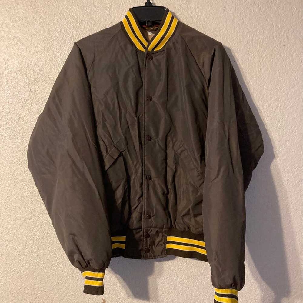 Vintage Wells CARGO Button Down Bomber Jacket.  S… - image 3