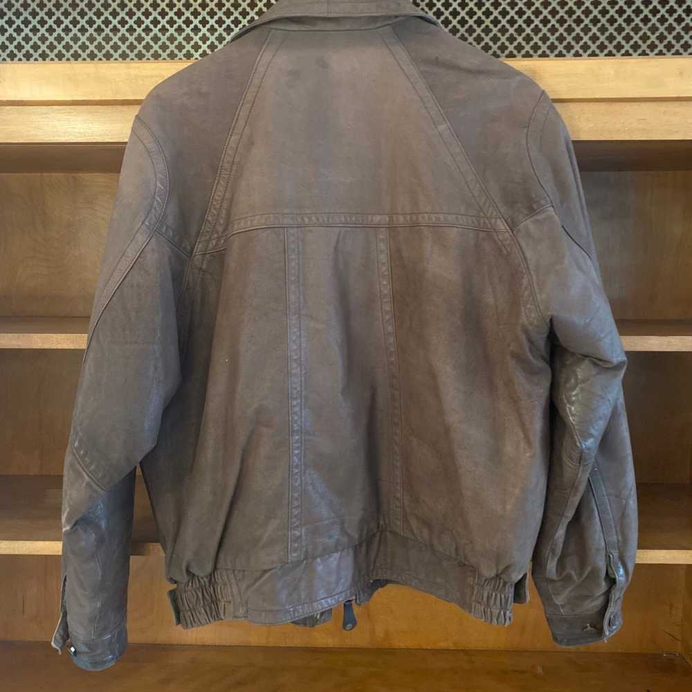 Vintage Leather Aviator Bomber Jacket - Gem