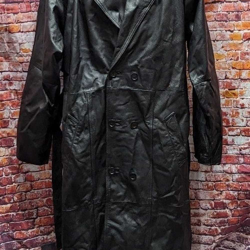 Vintage Leather Coat with belt and removable liner - image 1