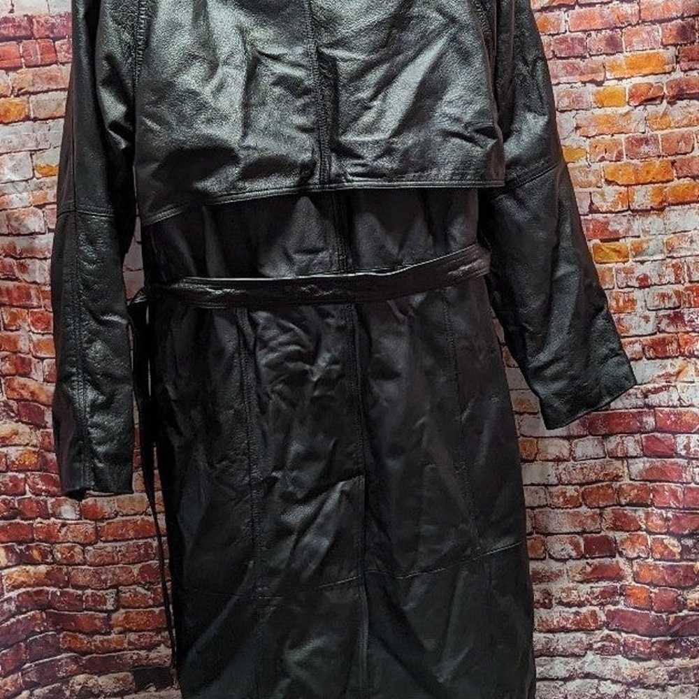 Vintage Leather Coat with belt and removable liner - image 5