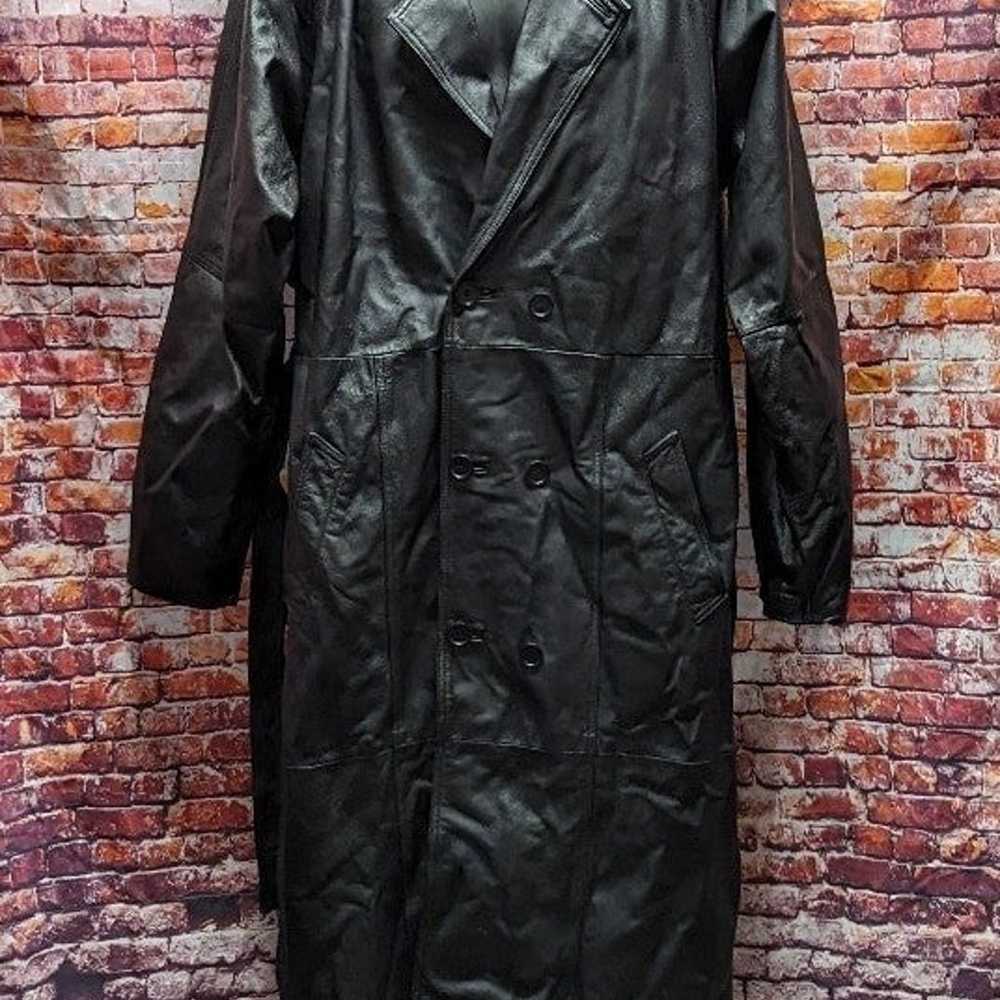 Vintage Leather Coat with belt and removable liner - image 7