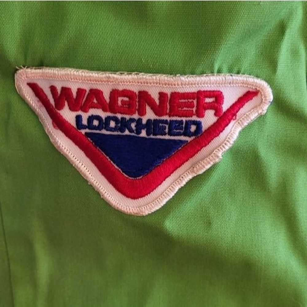 Vintage Neon Green Mechanics Jacket Covered In Ol… - image 11