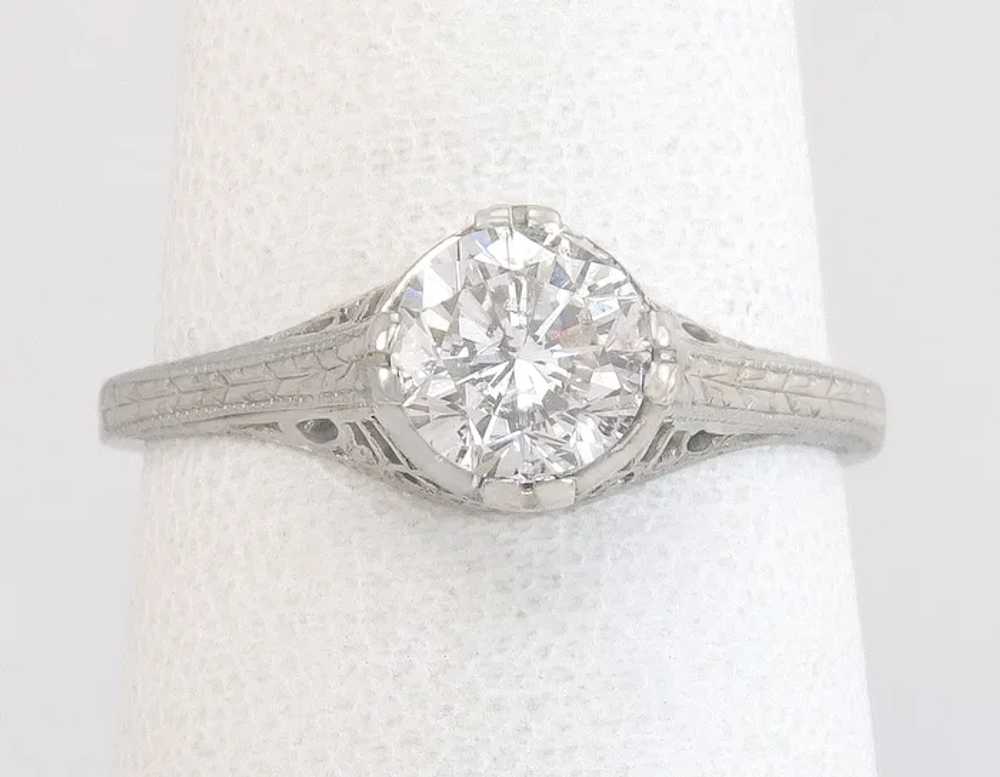 Antique Art Deco Belais 1.00ct Diamond 18K White … - image 2