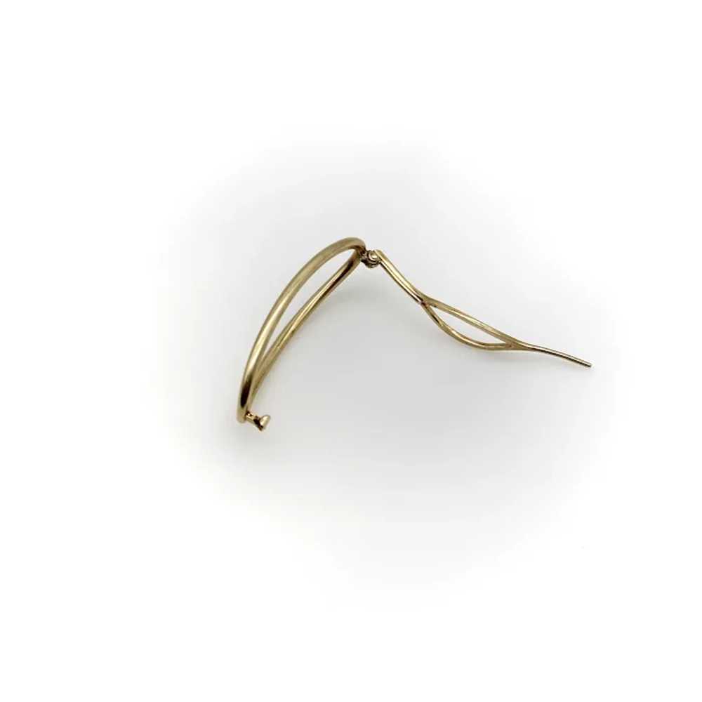 14K Gold Modern Oval Hair Barrette - image 5