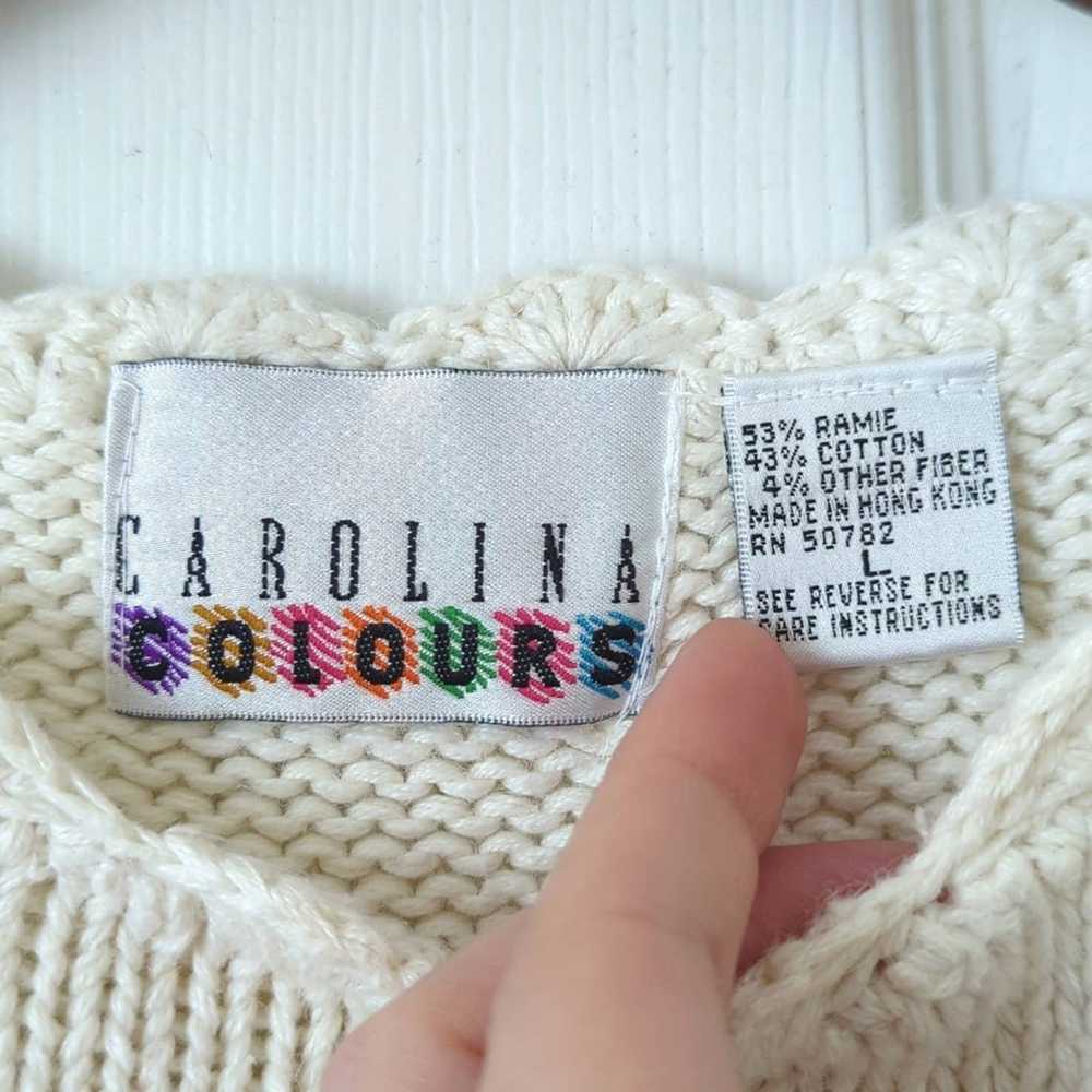 Carolina Colours 90's Vintage Floral Jacquard Kni… - image 4