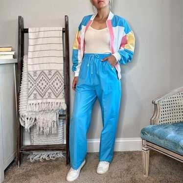Vintage 80s Sportswear Bay Club Active Petites M Pastel Jacket Neon  Windbreaker 