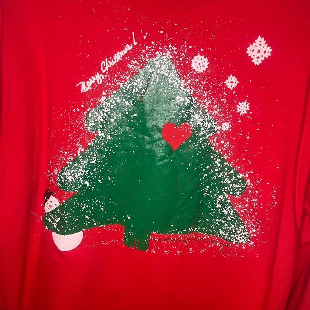 Vintage 1991 Merry Christmas Christmas Tree Snow … - image 3