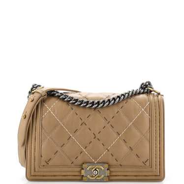 CHANEL Double Stitch Boy Flap Bag Quilted Calfski… - image 1