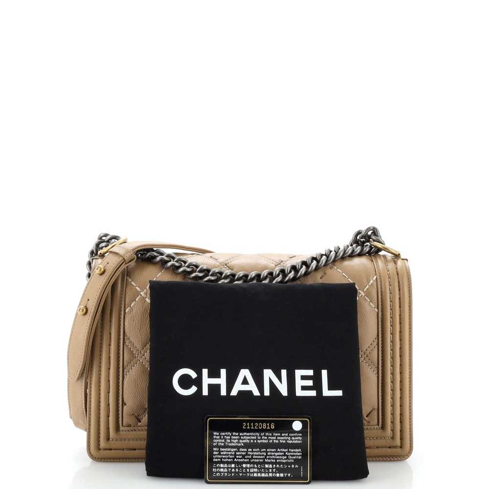 CHANEL Double Stitch Boy Flap Bag Quilted Calfski… - image 2