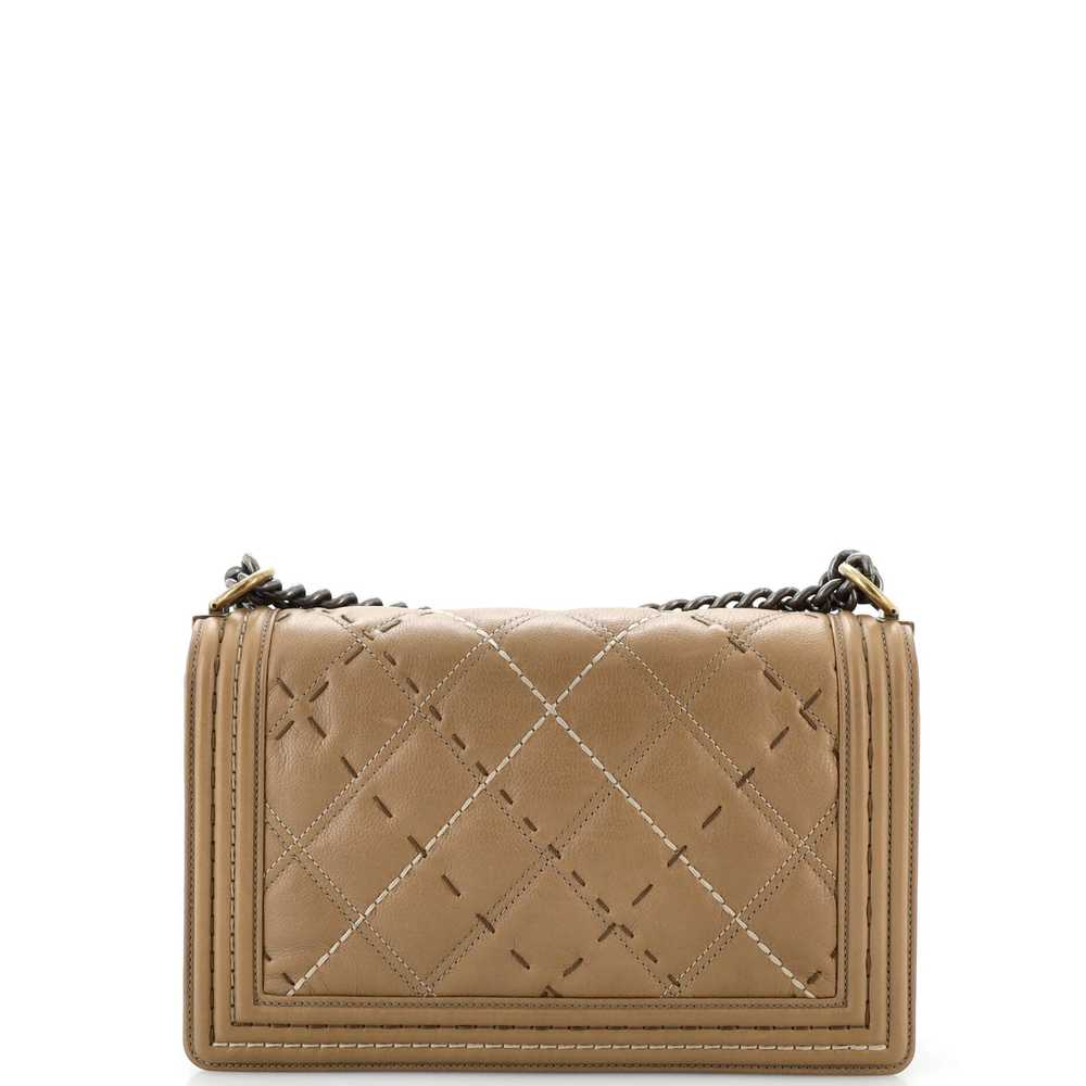 CHANEL Double Stitch Boy Flap Bag Quilted Calfski… - image 4