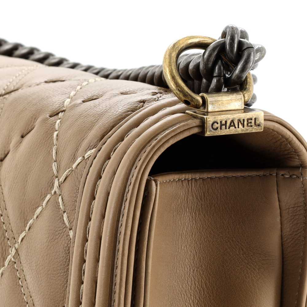 CHANEL Double Stitch Boy Flap Bag Quilted Calfski… - image 7