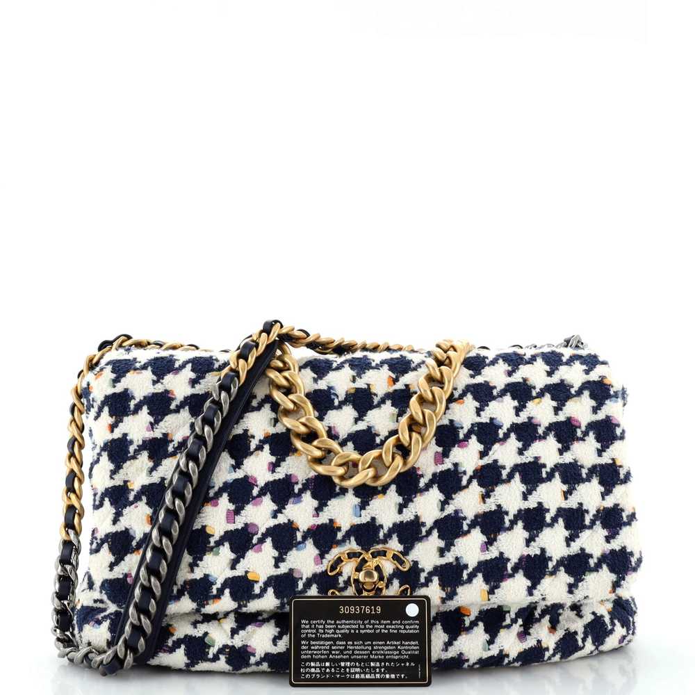 CHANEL 19 Flap Bag Quilted Houndstooth Tweed and … - image 2