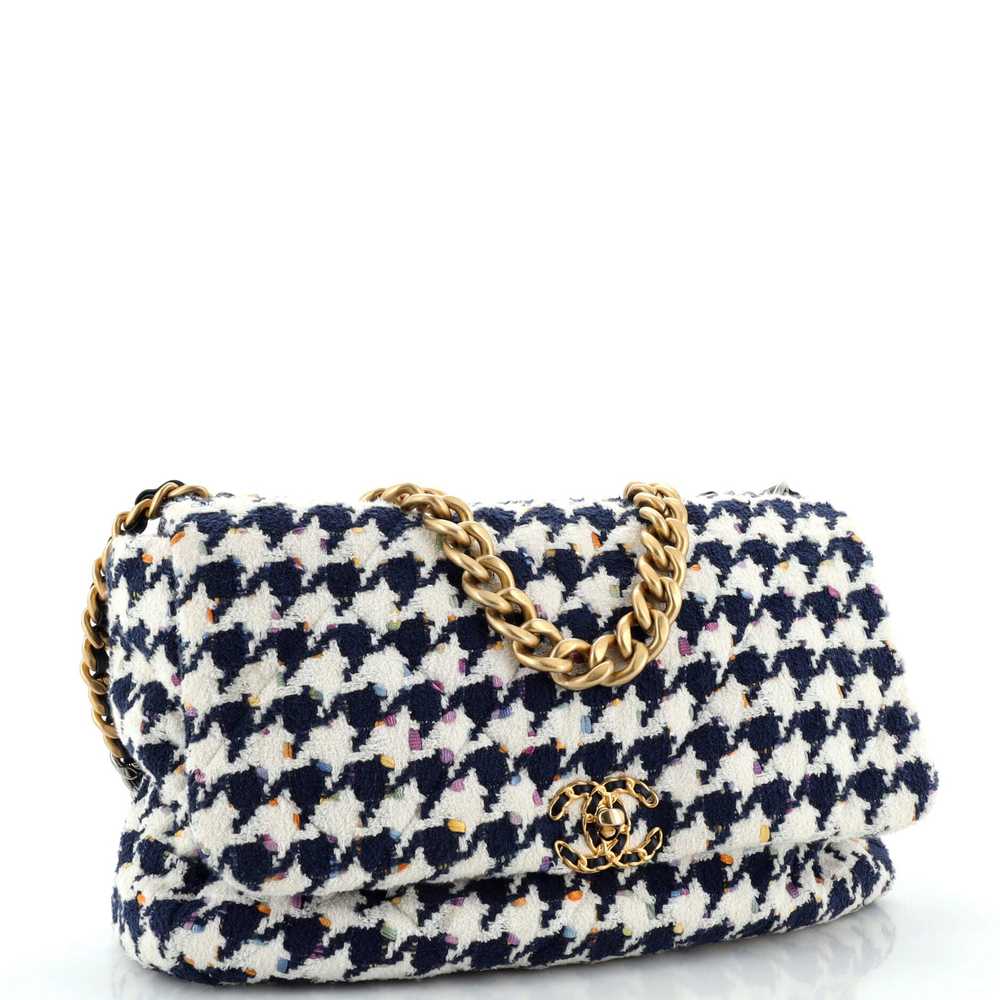 CHANEL 19 Flap Bag Quilted Houndstooth Tweed and … - image 3