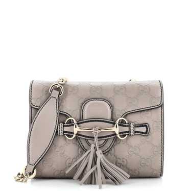 GUCCI Emily Chain Flap Bag Guccissima Leather Mini