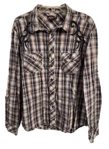 Helix Helix Shirt Mens Extra Large Plaid Button Do