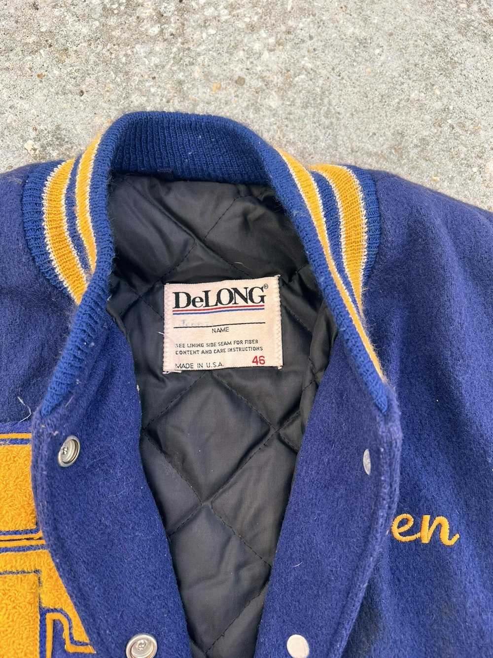 Delong × Varsity Jacket × Vintage Vintage DeLong … - image 3