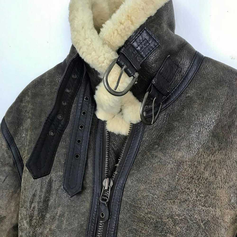 B 3 × Sheepskin Coat × Vintage Leather Jacket She… - image 7