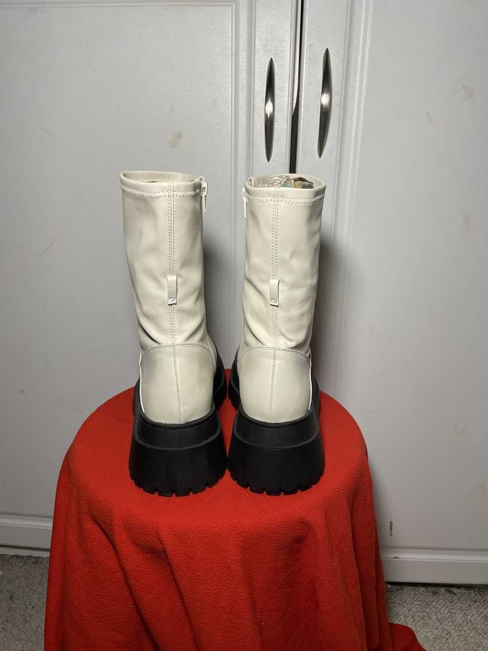 Designer White chunky zip up boots - image 2