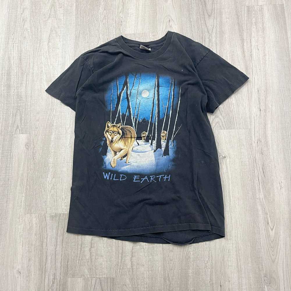 Vintage VINTAGE 90s Wild Earth Wolf Wolves Single… - image 1