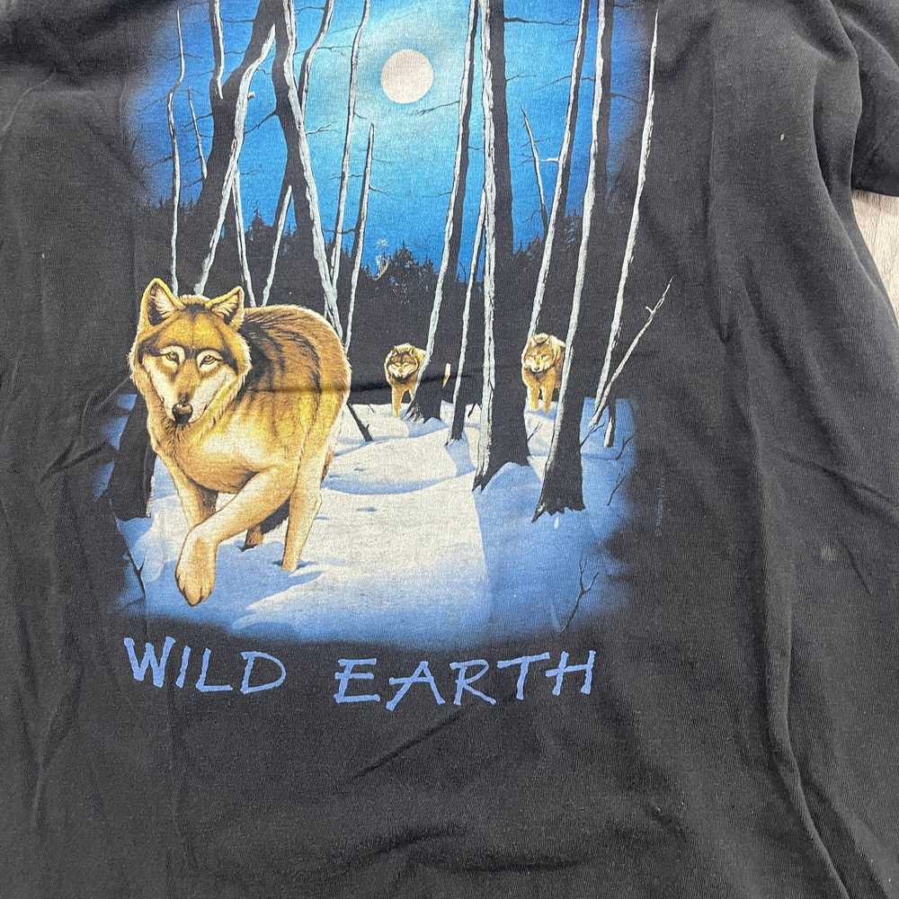 Vintage VINTAGE 90s Wild Earth Wolf Wolves Single… - image 3