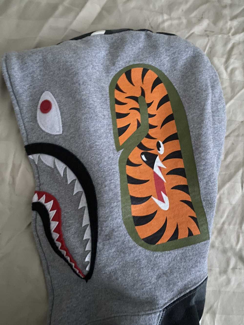 Bape City Camo Tiger Shark Half Full Zip Hoodie - image 3