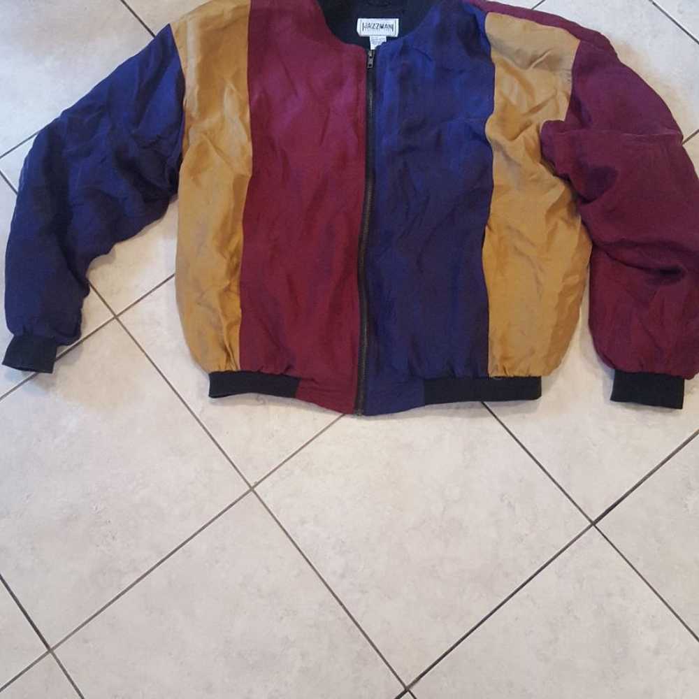 Vtg 90s silk bomber jacket - image 1